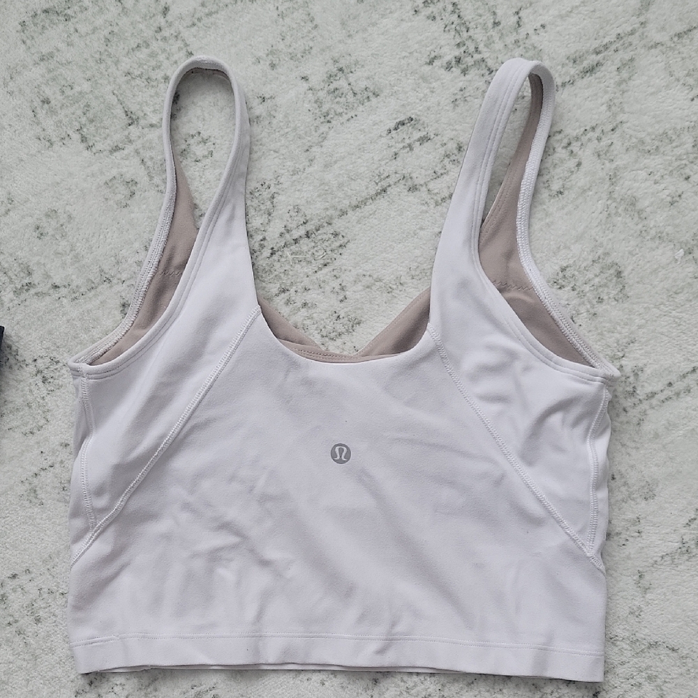 Lululemon Athletica White V-Neck Sports Bra - Picture 2 of 5